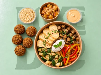 Combo Falafel, exemple de composition, poké au choix