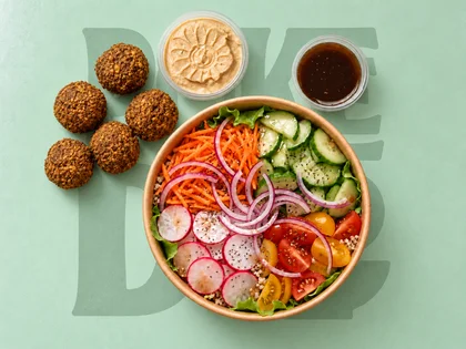 Menu Falafel, exemple de composition, poké au choix