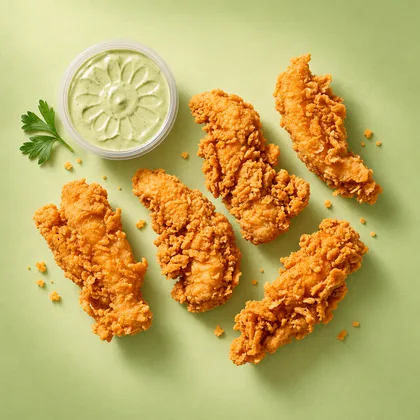Poulets croustillants & sauce verte